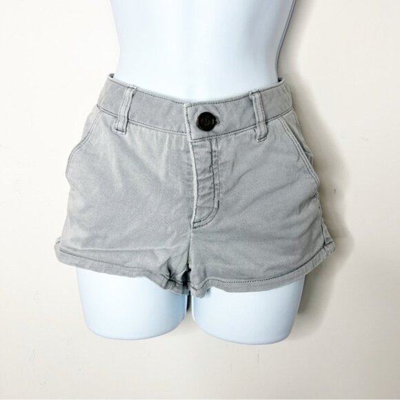 Aritzia Tna Shorts Cargo Khakis Light Gray Mid low rise Size 2 Y2K 2000s - Picture 14 of 15